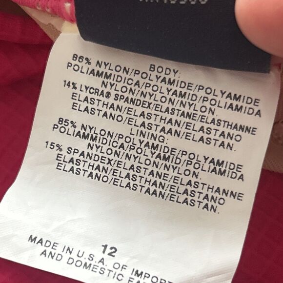 Ralph Lauren Sport Swimsuit Womens 12 One Piece Bathing Hot Pink Vintage USA New - Picture 6 of 10